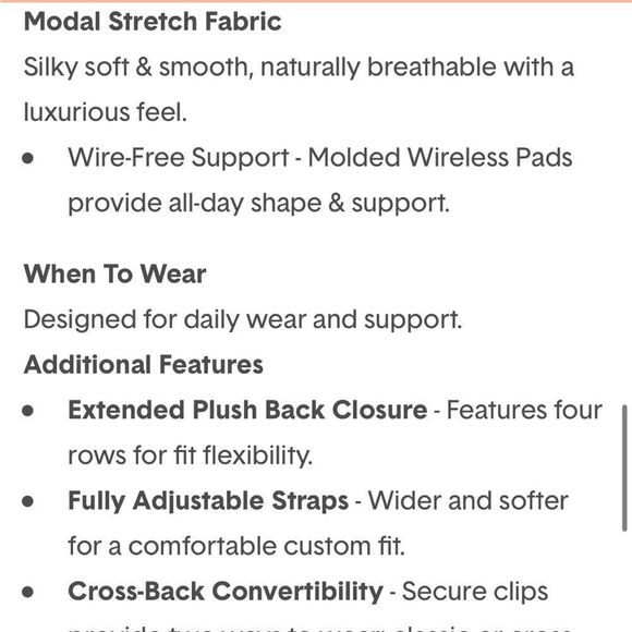 Tommy John second skin lightly lined burgundy demi bra wire free size 38C - Picture 7 of 7